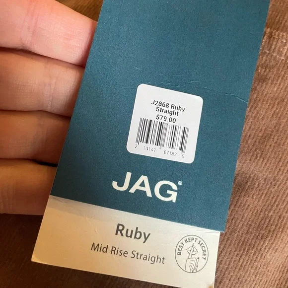 Jag Jeans Ruby NWT Mid Rise Straight Leg Corduroy Pants Size 8 Beige - Picture 9 of 13
